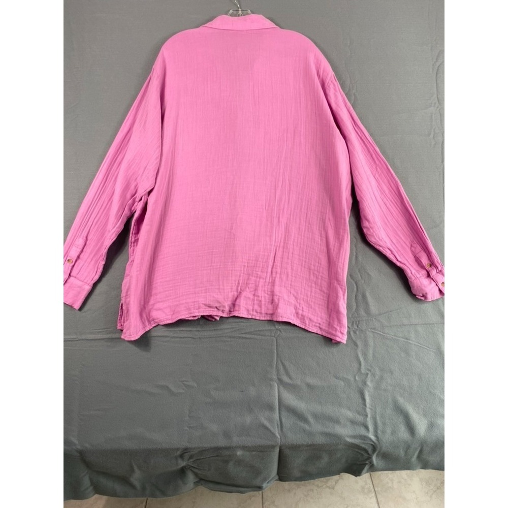 NWT Old Navy Shirt Women Sz XL Tall Oversized Orchid Pink Gauzy Cotton Relaxed - Picture 11 of 13